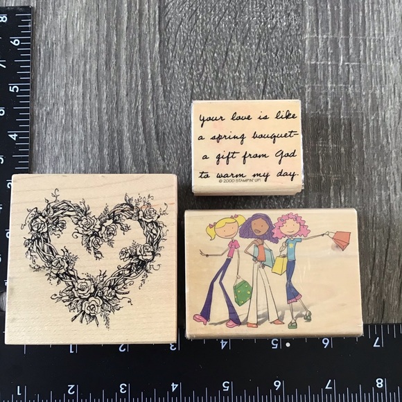 Flowers & Heart Theme Bundle of 15 Rubber Stamps - Picture 8 of 12
